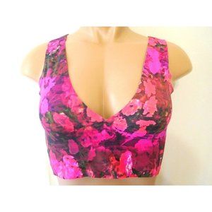 NEW Elizabeth Jane Bikini Top Dahlia Floral Hot Pink Medium M Swimwear Swimwear